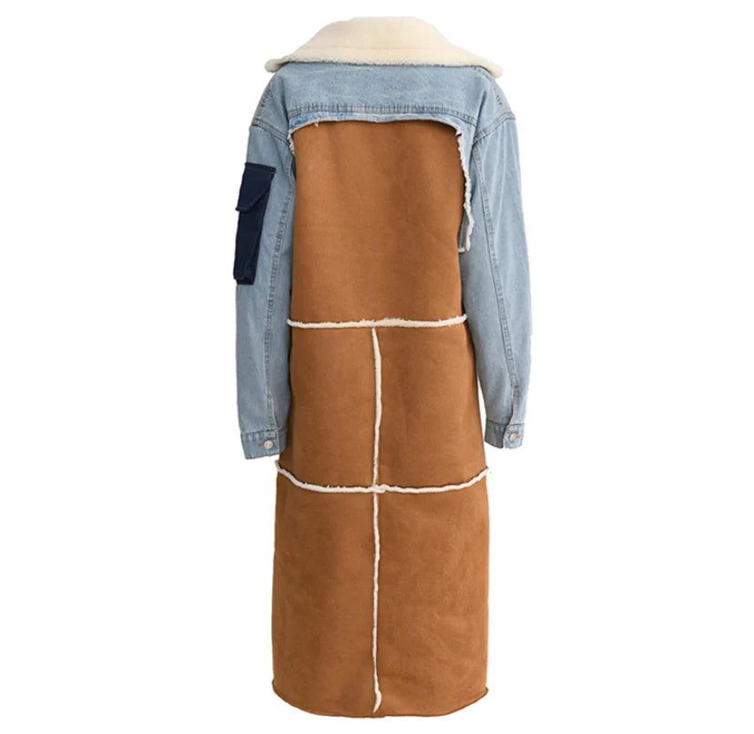 Long Denim Hybrid Fall Coat
