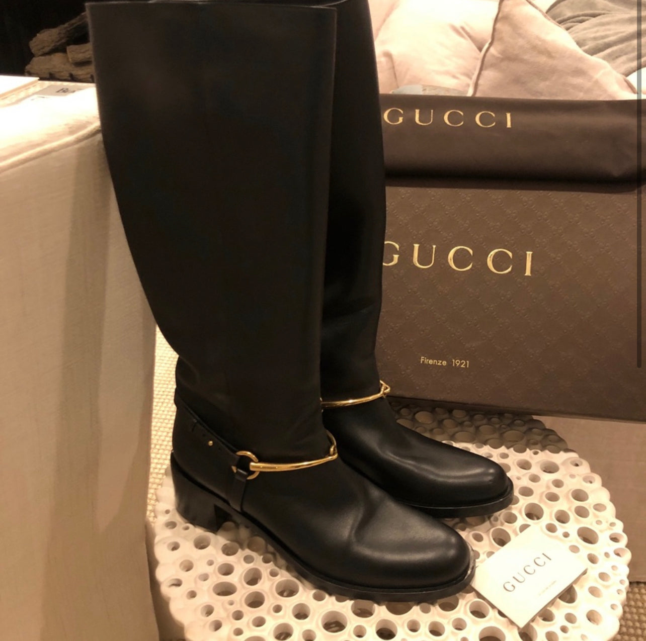 Gucci Lifford Nero Knee High Boots w/Horsebit