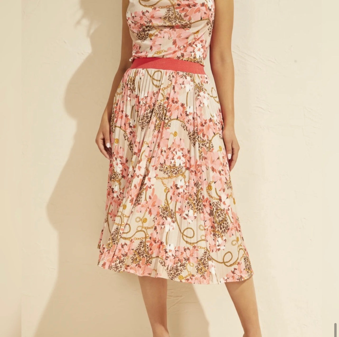 Marciano summer tank and pleated skirt set - small