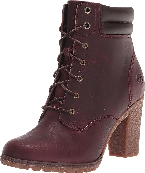 B. Timberland Women's Limited Burgundy  Leather High Heel Boots - size 10