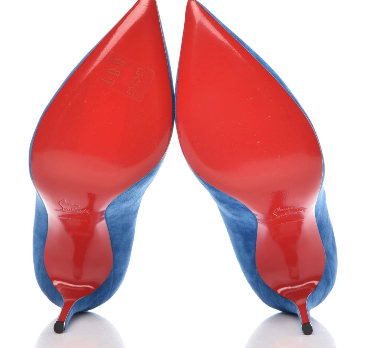 A. Christian Louboutin  Suede 100mm Red Sole Pump