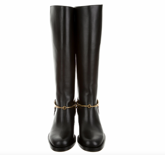 Gucci Lifford Nero Knee High Boots w/Horsebit