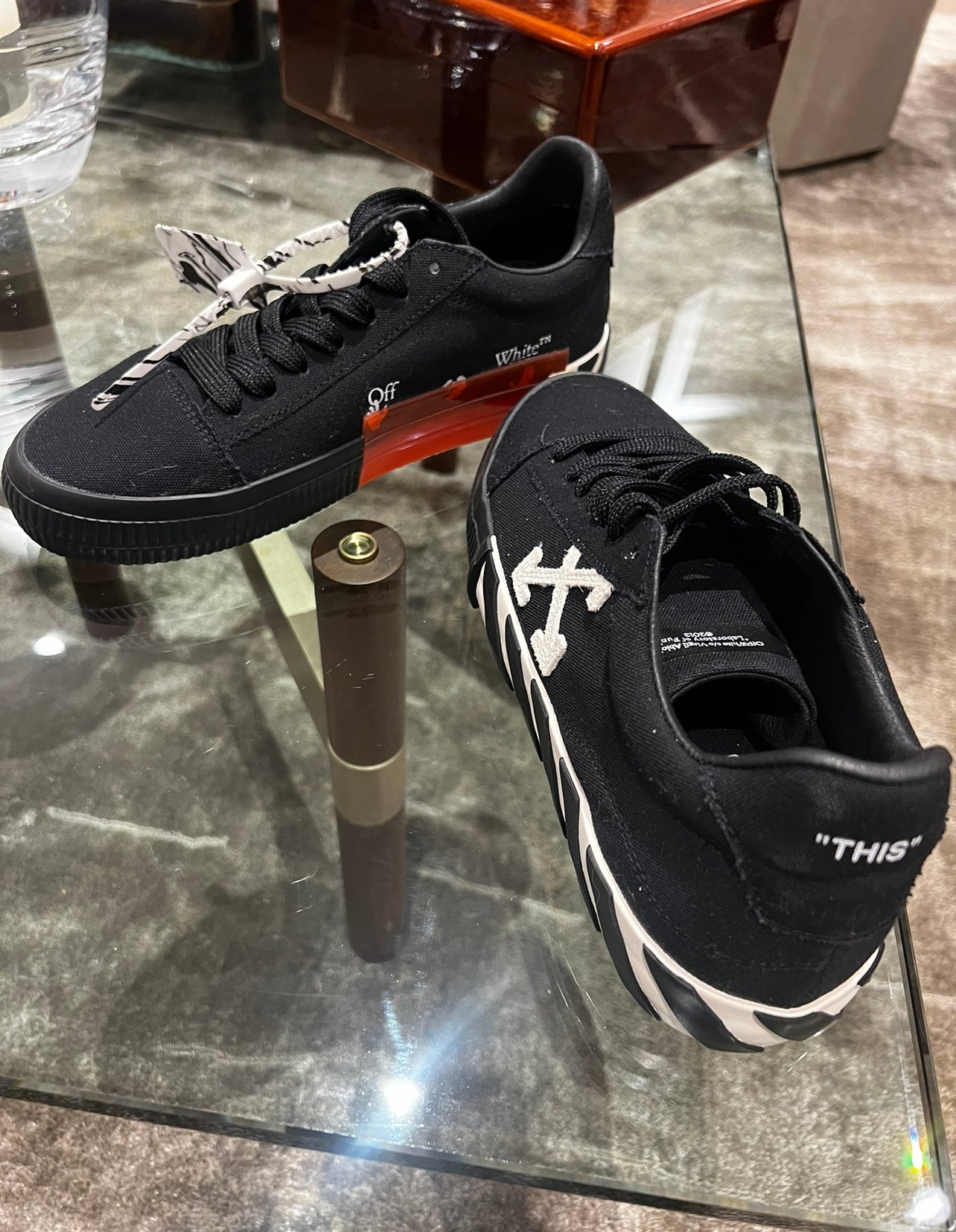 OFF WHITE - Vulcanized low-top sneakers- Brand New; Never Used