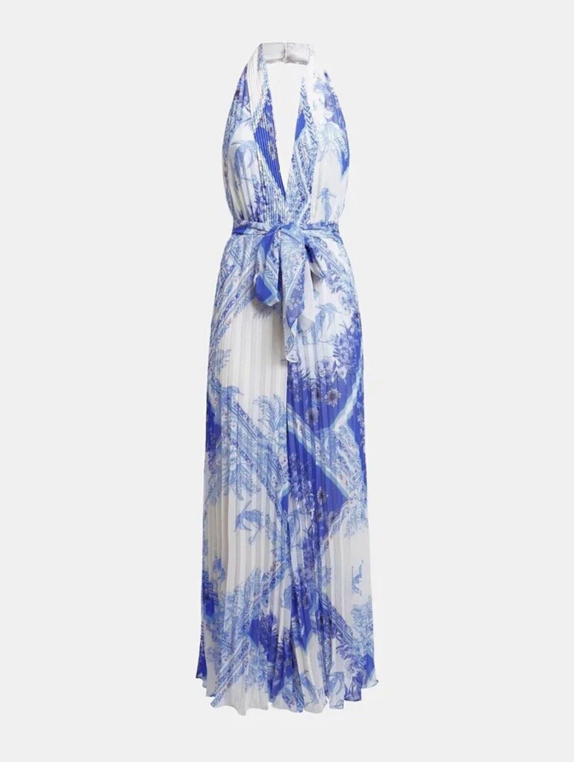 Guess By Marciano Forever Pleated Halter Sleeveless Wide Leg Jumpsuit