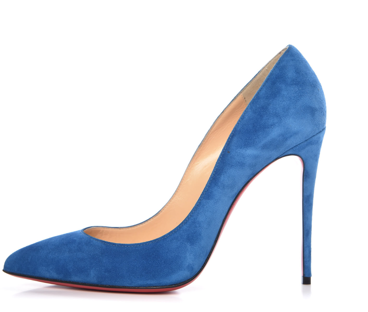 A. Christian Louboutin  Suede 100mm Red Sole Pump
